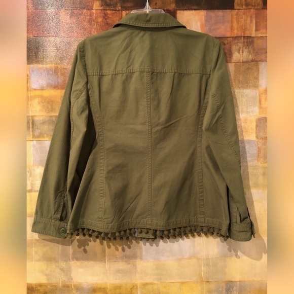 TALBOTS Army Green Pom Utility Jacket NWT msrp$129 - Picture 2 of 8